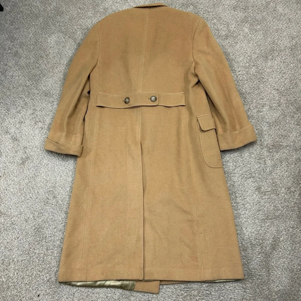Brooks Brothers Overcoat 40R Tan Camel Hair Double Breasted Polo Coat Vintage - Picture 3 of 16